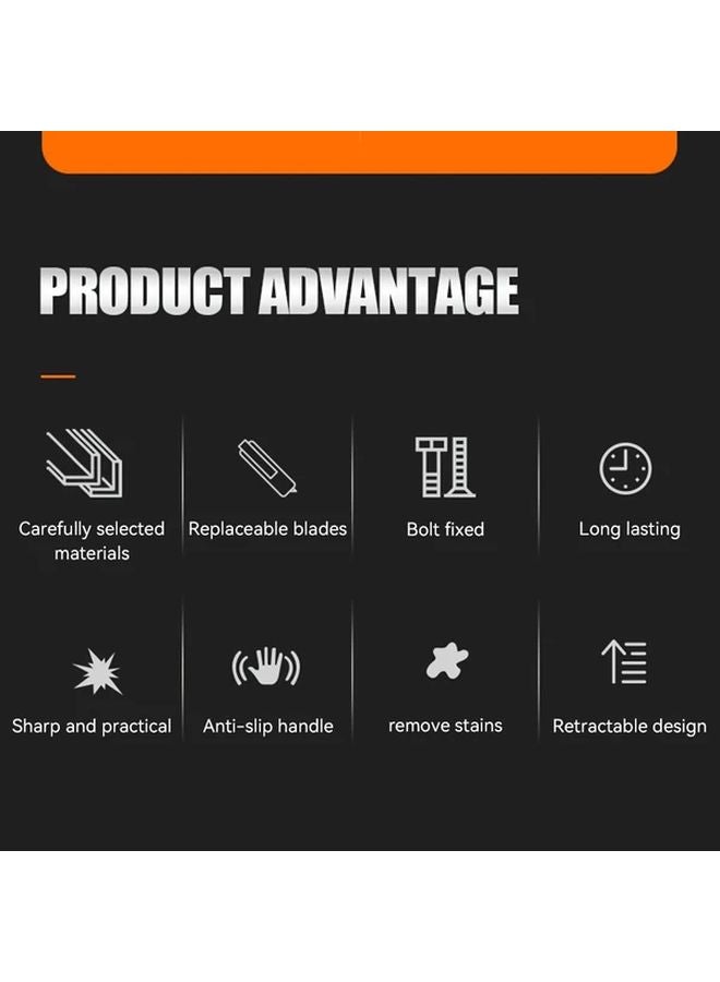 أداة كشط متعددة الوظائف مصنوعة من الفولاذ المقاوم للصدأ المطور لتنظيف الزجاج والبلاط والأرضيات والجدران - Image 4