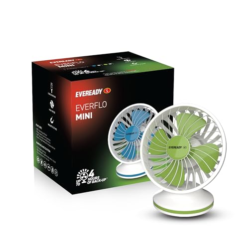 Eveready FE01 Everflo mini Rechargeable Fan, Green - Image 1