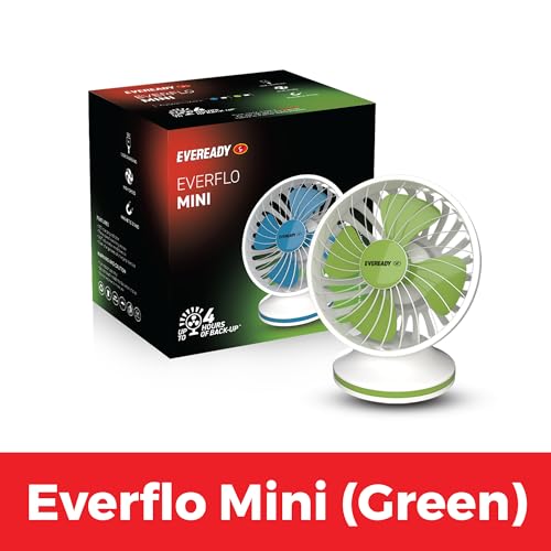 Eveready FE01 Everflo mini Rechargeable Fan, Green - Image 2