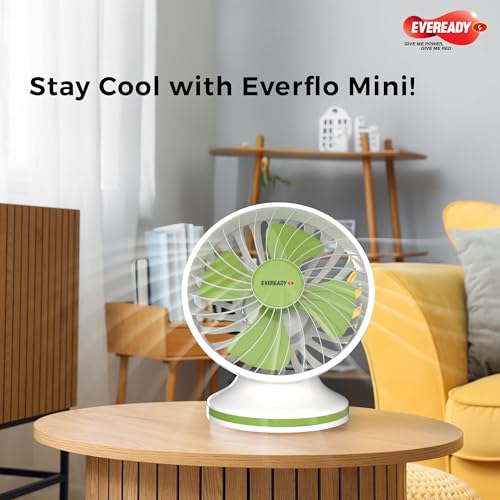 Eveready FE01 Everflo mini Rechargeable Fan, Green - Image 5