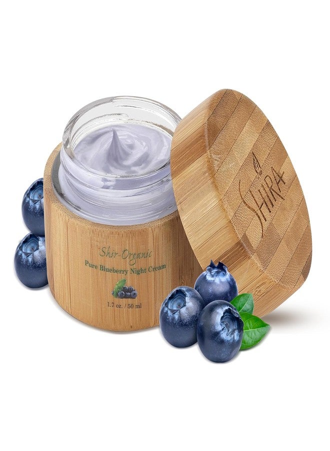 Shira Shir Organic Blueberry Night Cream for Nourished, Wrinkle-Free, Radiant Skin. Moisturizer Face Cream with Anti-Aging Formula keeps Skin Hydrated, Pure Facial Skin Care Product (50ml) - Image 1