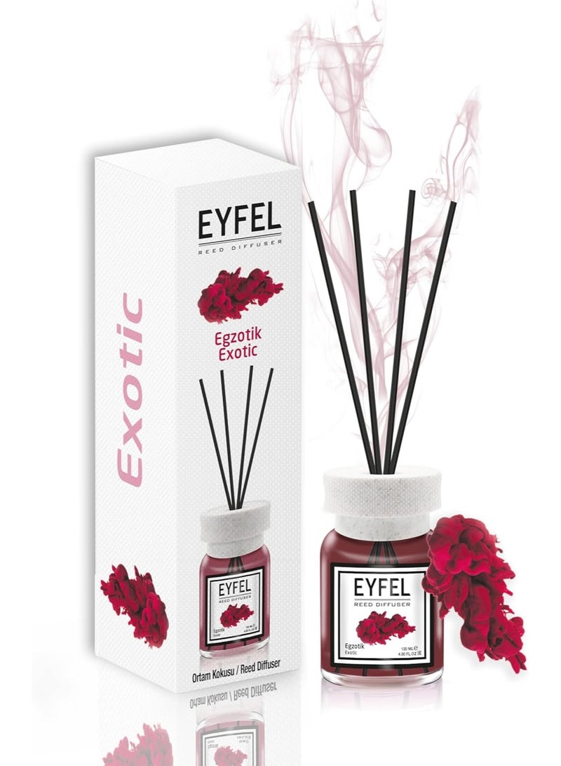 EYFEL EXOTIC Reed EYFEL Diffuser - 120ml | Long-lasting Fragrance for Home & Office | Aromatherapy Essential Oil Diffuser | Natural Scent Enhancer | Easy-to-Use Air Freshener | Enhance Mood & Ambiance - EXOTIC - Image 1