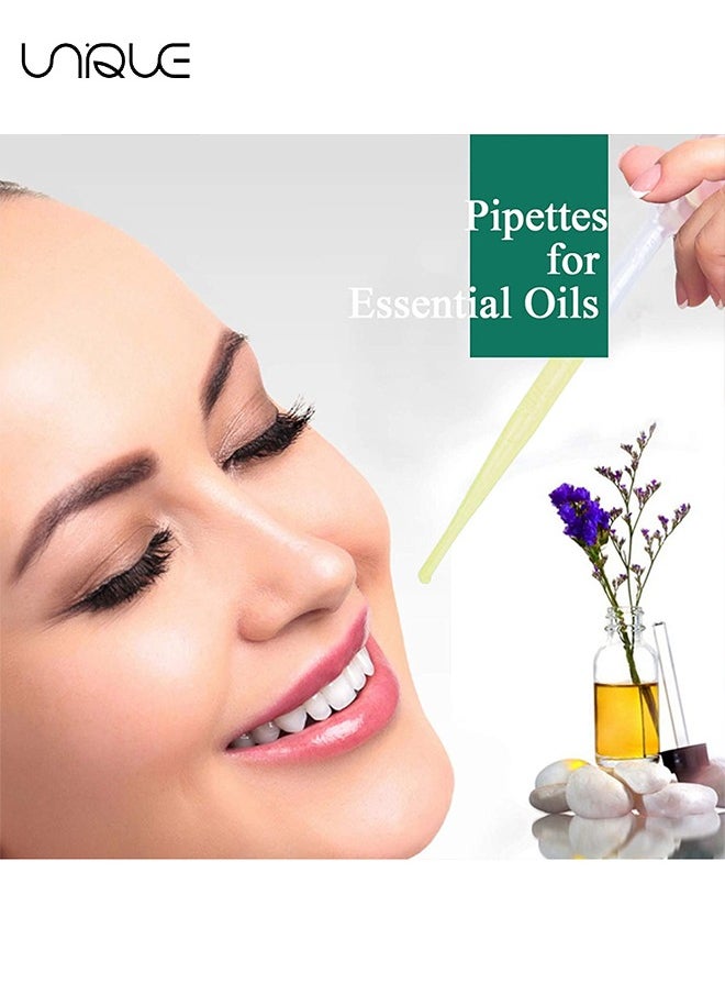Unique - 100PCS 3ML Pipettes, Disposable Pasteur Pipette, Eye Dropper, Plastic Liquid Droppers for Essential Oils, Graduated, Dispensing, Measuring, Watering, Interval 0.5ml, Clear - Image 1