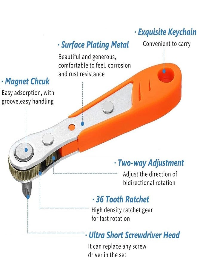 آيتش مفتاح ربط صغير 11 في 1 من Eyech، مفك براغي مغناطيسي بزاوية قائمة، عزم دوران 1/4 بوصة، إزاحة 90 درجة، مفتاح ربط قابل للعكس، مفتاح ربط للمناطق الضيقة، 36 سنًا - Image 3