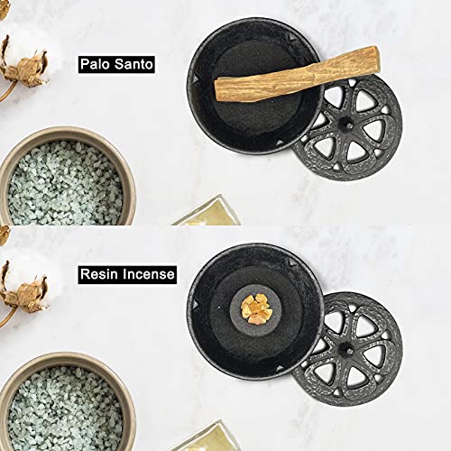 MENDUNER Cast Iron Incense Burner with Holder and Fireproof Cotton - Ideal for Sticks, Resin, Cone Incense and Rituals - Image 5
