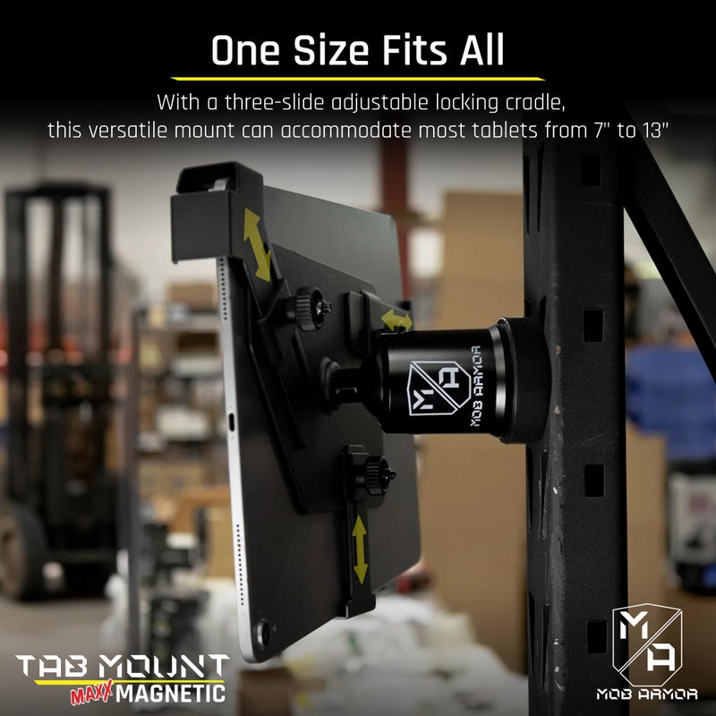 Mob Armor Tab Mount Maxx Magnetic Tablet Mount - Universal Tablet Holder with Magnetic Base for 7"-13" Tablets - Includes Adhesive Mounting Disc - Ideal for Trucks, Cars and More - Console Accessories - Image 2