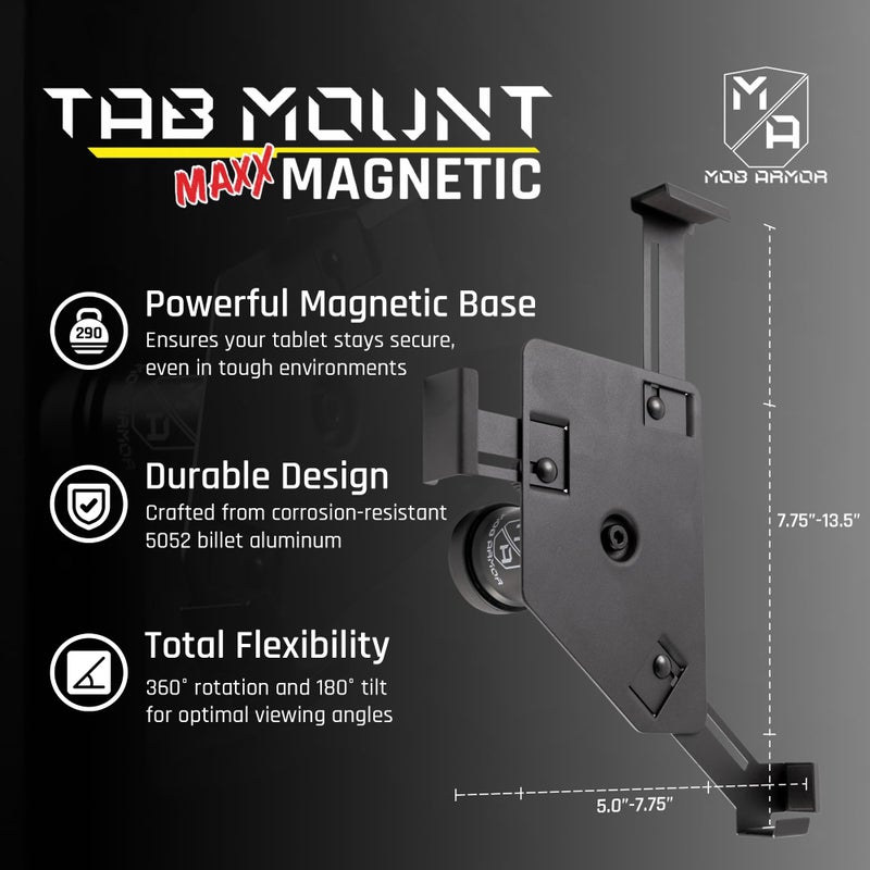 Mob Armor Tab Mount Maxx Magnetic Tablet Mount - Universal Tablet Holder with Magnetic Base for 7"-13" Tablets - Includes Adhesive Mounting Disc - Ideal for Trucks, Cars and More - Console Accessories - Image 3