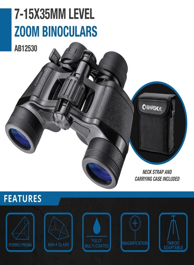 Barska 7-15x35 Level Zoom Binoculars, Black - Image 4