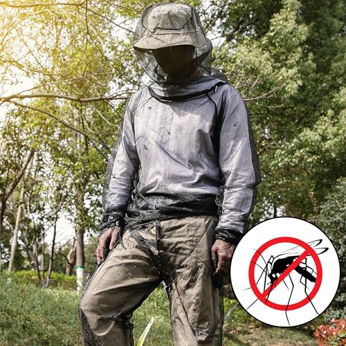 Shupakul 4 Pcs Mosquito Suit for Adult-Full Body Mosquito Net Suit Including Jacket Hood,Pants and Mitt Set-Outdoor Mesh Bug Protection from Bugs,Flies and Gnats - Image 5