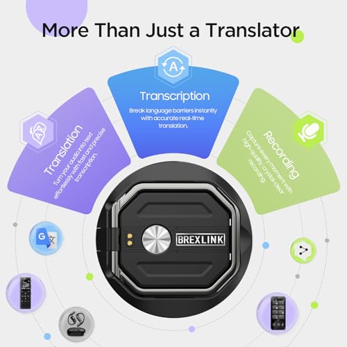 BrexLink 3in1 AI Translator Recorder Language Translator Device NO FEE for Translate Transcribe with APP 140 Language Translator OnlineOfflineVideoPhoto Translation for Meeting Lecture Travel - Image 3