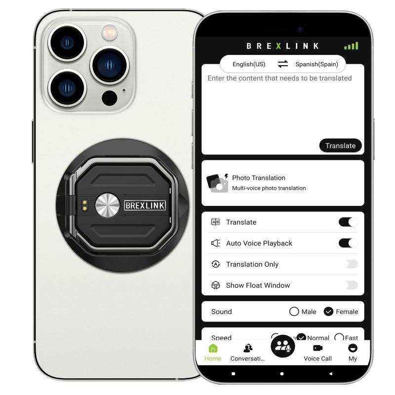 BrexLink 3in1 AI Translator Recorder Language Translator Device NO FEE for Translate Transcribe with APP 140 Language Translator OnlineOfflineVideoPhoto Translation for Meeting Lecture Travel - Image 2