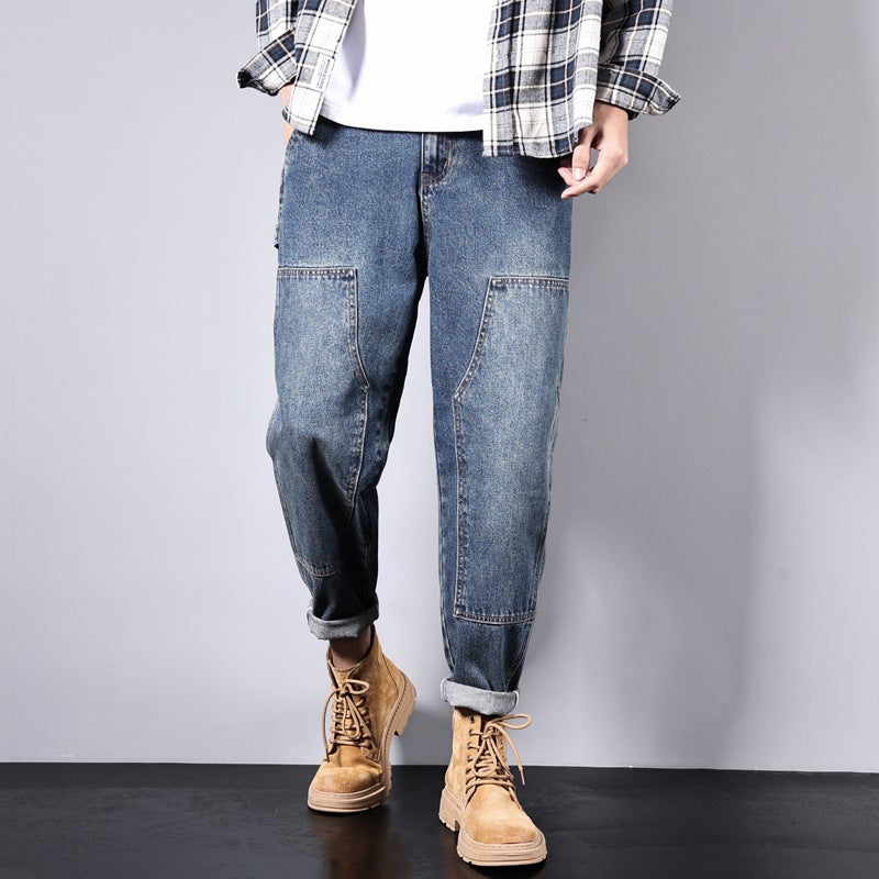 Unisex Classic Denim Jeans Loose Fit Daily Outdoor Wear - Image 1