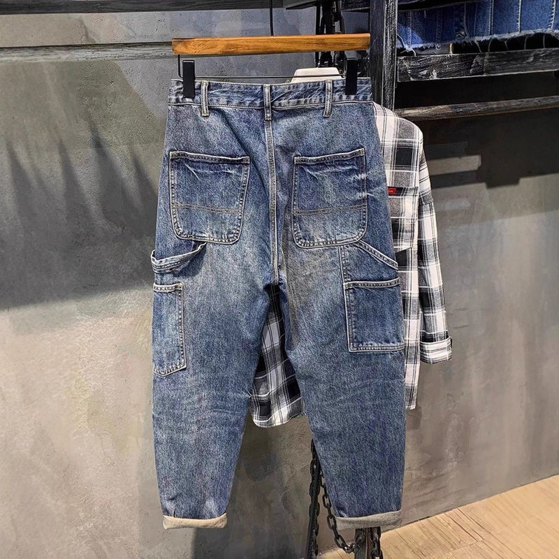 Unisex Classic Denim Jeans Loose Fit Daily Outdoor Wear - Image 3