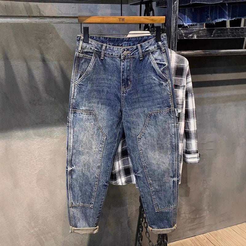 Unisex Classic Denim Jeans Loose Fit Daily Outdoor Wear - Image 2