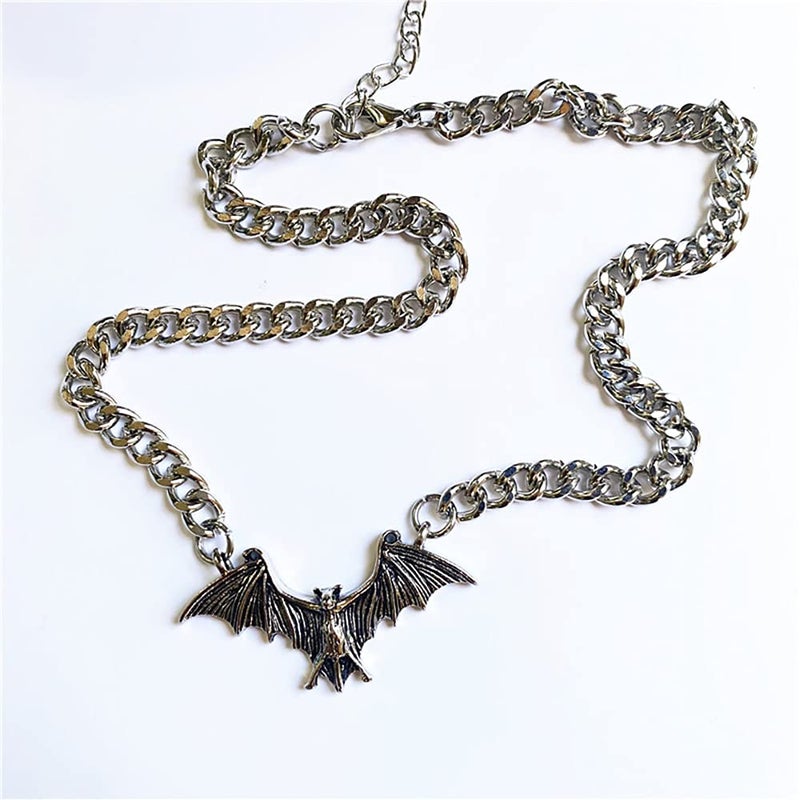 KURTCB Bat Necklace Gothic Punk Cool Heavy Chain Choker Cyber Animal Wing Pendant Necklace for Women Halloween Jewelry - Image 4