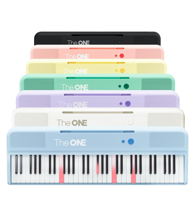 The ONE Smart Keyboard COLOR 61 Keys Piano Keyboard, Music Keyboard with 256 Timbres, 64 Polyphony, 2 Speakers, Built-in LED Lights and Free Apps (Blue) - Image 1