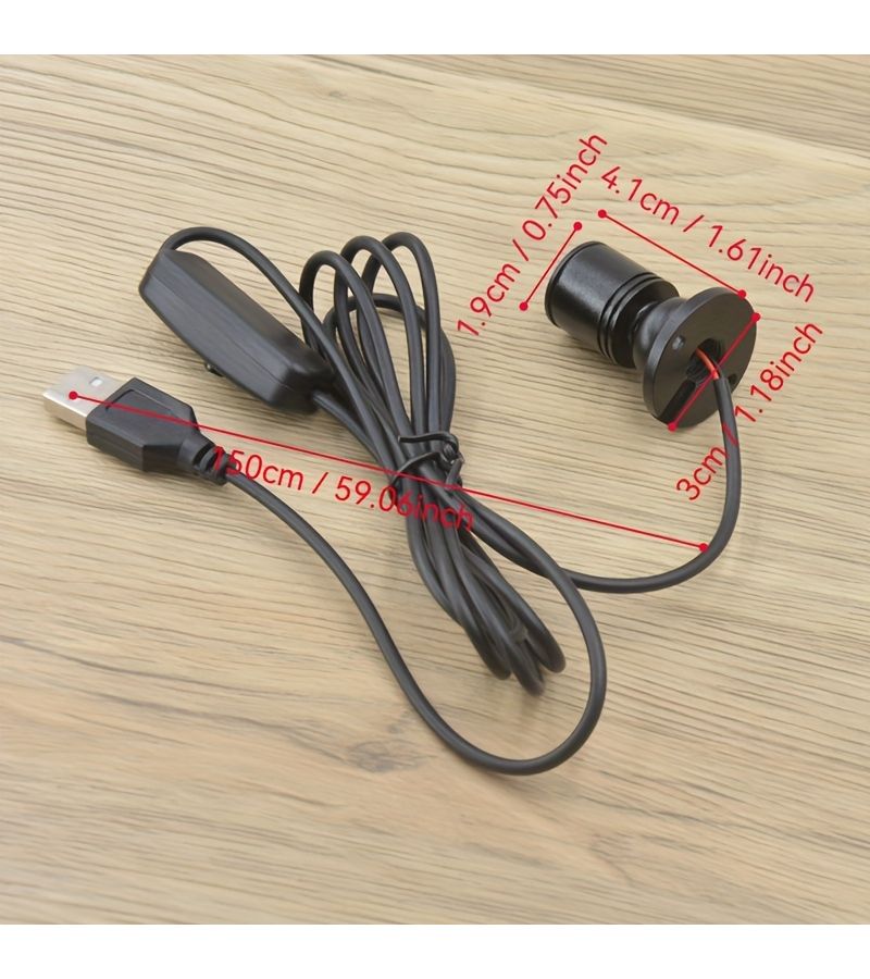 مصباح تسليط ضوء صغير 5V USB إضاءة محيطة ملونة ديكورية، إضاءة خلفية للحائط مبتكرة وحرفية لعيد الميلاد والهالوين، مصباح مثبت على السطح غير مقاوم للماء لنماذج الخزائن والأثاث، إضاءة لأسطوانات البلوراي والأسود، مصدر ضوء الجسم. - Image 3