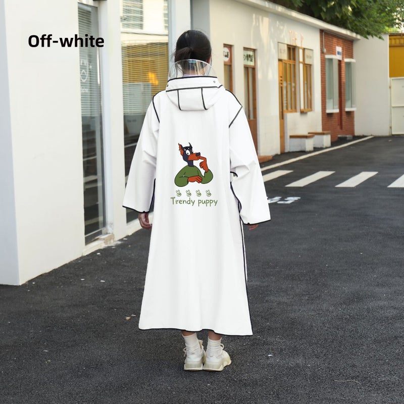 Generic EVA Full Body Raincoat Adult Thickened Extended White + thickened lengthened upgraded version (backpack position + sleeve + rain-proof double brim) multi-purpose 