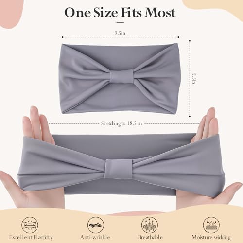 HSEM Headbands for Women Wide Elastic Head Bands NonSlip Thick Hair Bands Sports Stretchy Sweat Bands Large Knotted Soft Headband for Washing Face Makeup Workout Spa Running Fashion 6Pack - Image 3