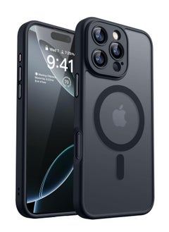 ESCASE Magnetic Cover for iPhone 16 Max Pro 6.9 Inch, MagSafe Compatible, Full Camera Protection, Translucent Matte Slim Protective Shockproof Case, Black  - Image 1