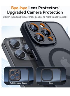 ESCASE Magnetic Cover for iPhone 16 Max Pro 6.9 Inch, MagSafe Compatible, Full Camera Protection, Translucent Matte Slim Protective Shockproof Case, Black  - Image 3