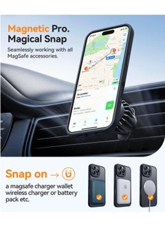 ESCASE Magnetic Cover for iPhone 16 Max Pro 6.9 Inch, MagSafe Compatible, Full Camera Protection, Translucent Matte Slim Protective Shockproof Case, Black  - Image 4