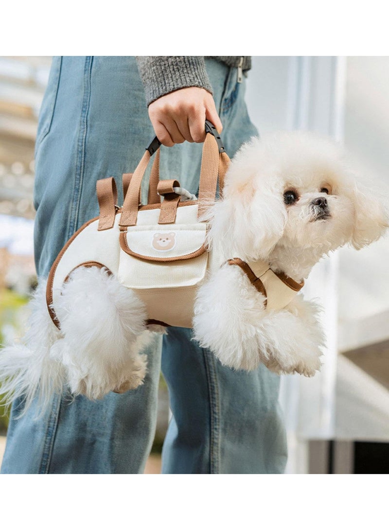 عام حاملة كلاب متعددة الاستخدامات: حزام رفع لطيف للمشي والسفر والهواء الطلق باللون البني. - Image 5