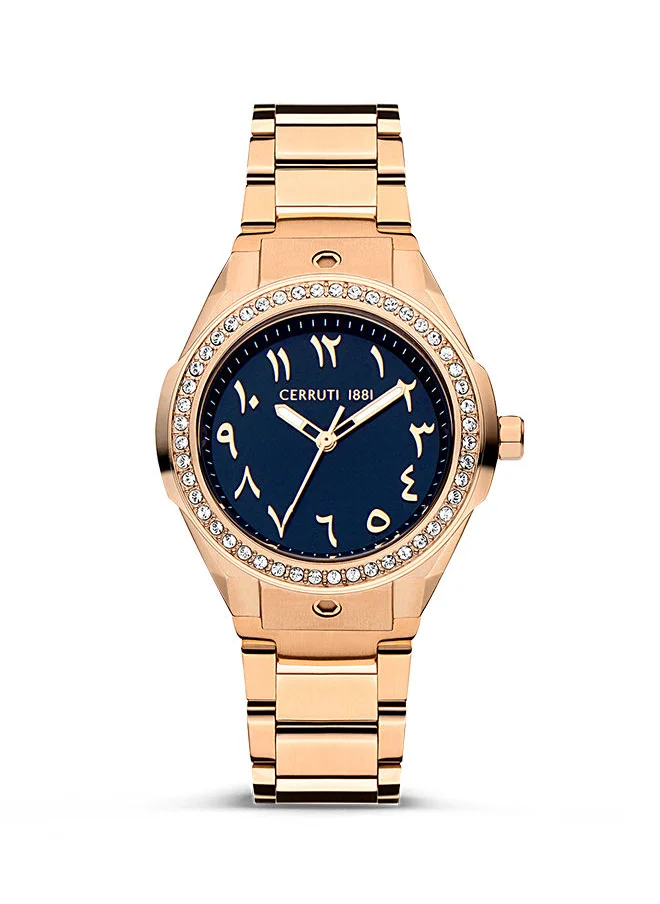 CERRUTI 1881 Ruscello 33mm Women's Analog Watch with Rose gold Stainless Steel Bracelet