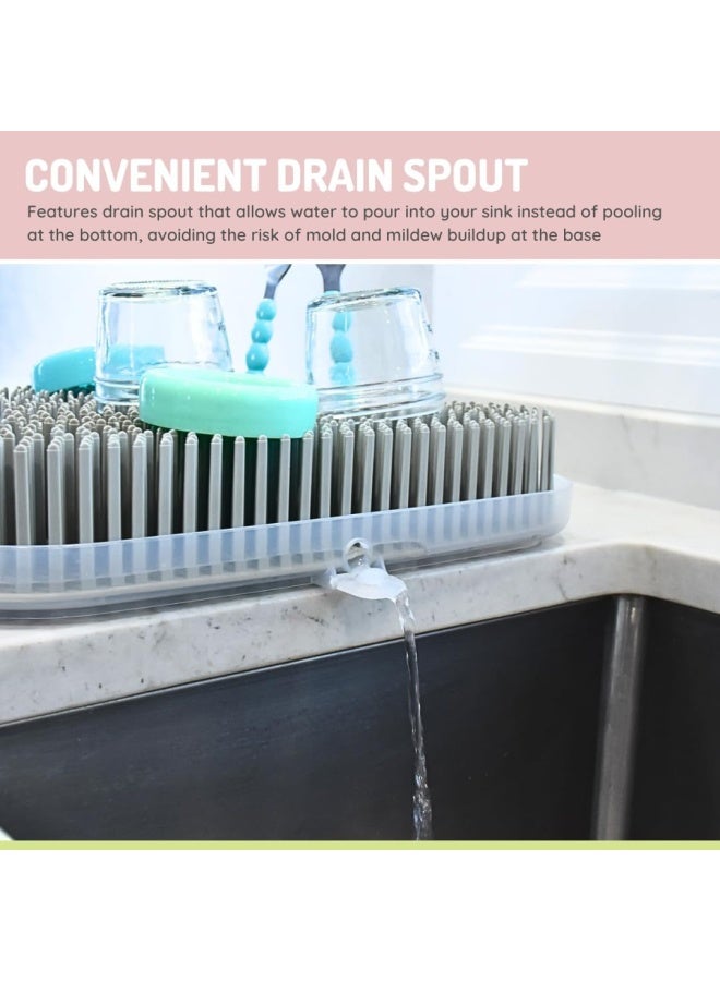 melii Countertop Baby Bottle Drying Rack And Drainboard, White - Image 5