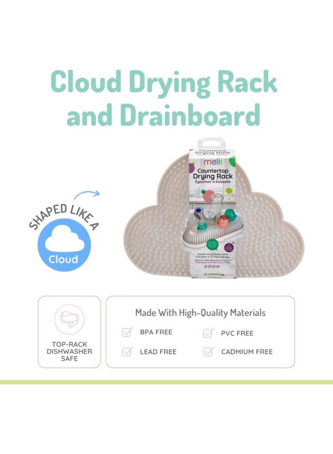 melii Countertop Baby Bottle Drying Rack And Drainboard, White - Image 3