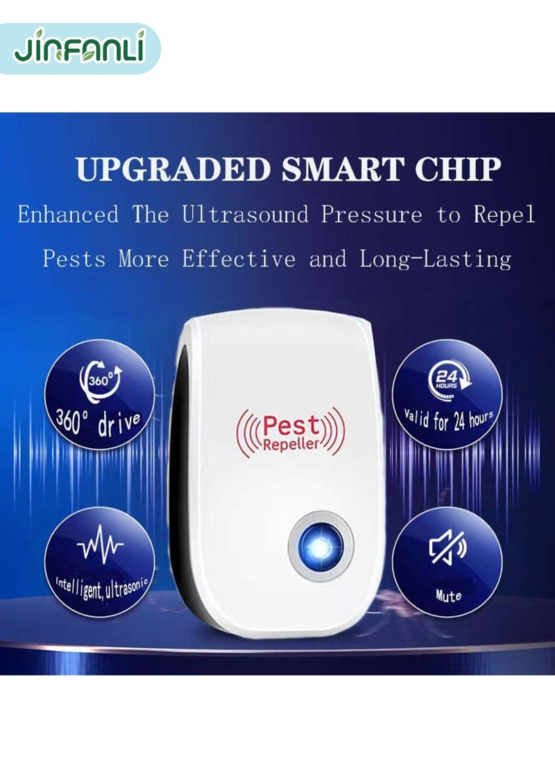 JINFANLI Ultrasonic Pest Repellent 4-pack, the latest indoor electronic pest repeller, suitable for insects, mosquitoes, mice, ants, cockroaches and other pests, non-toxic. - Image 4