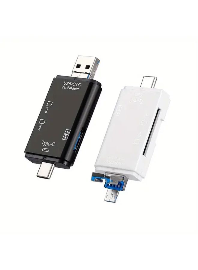 F 05 ملون 6 في 1 محول محرك فلاش USB للهاتف قارئ بطاقة SD TF للكمبيوتر - Image 3