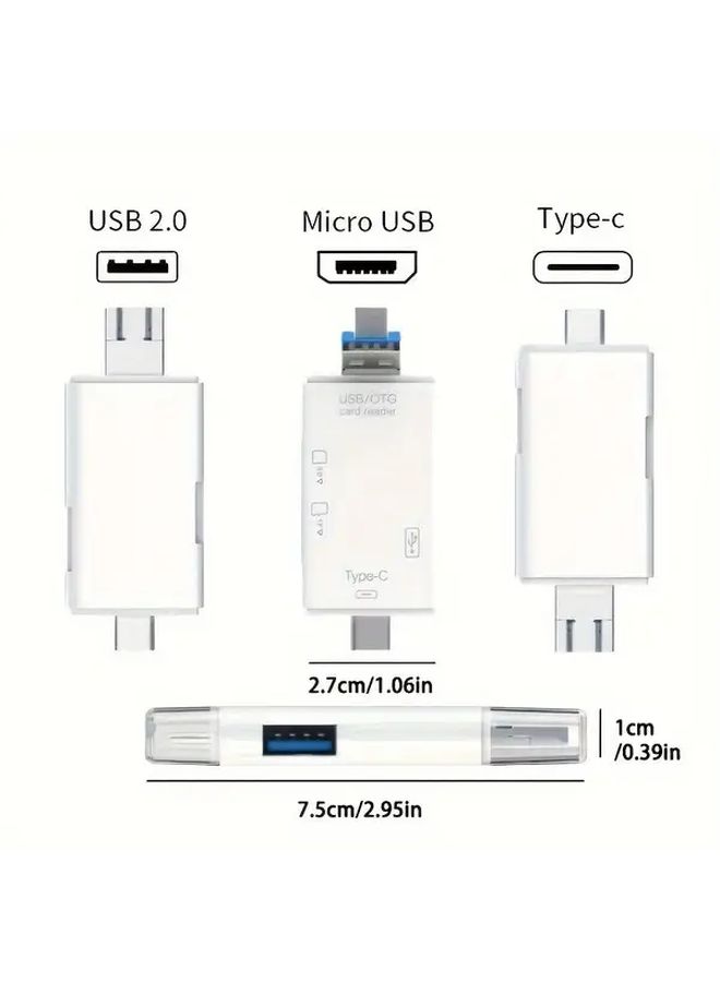 F 05 ملون 6 في 1 محول محرك فلاش USB للهاتف قارئ بطاقة SD TF للكمبيوتر - Image 2