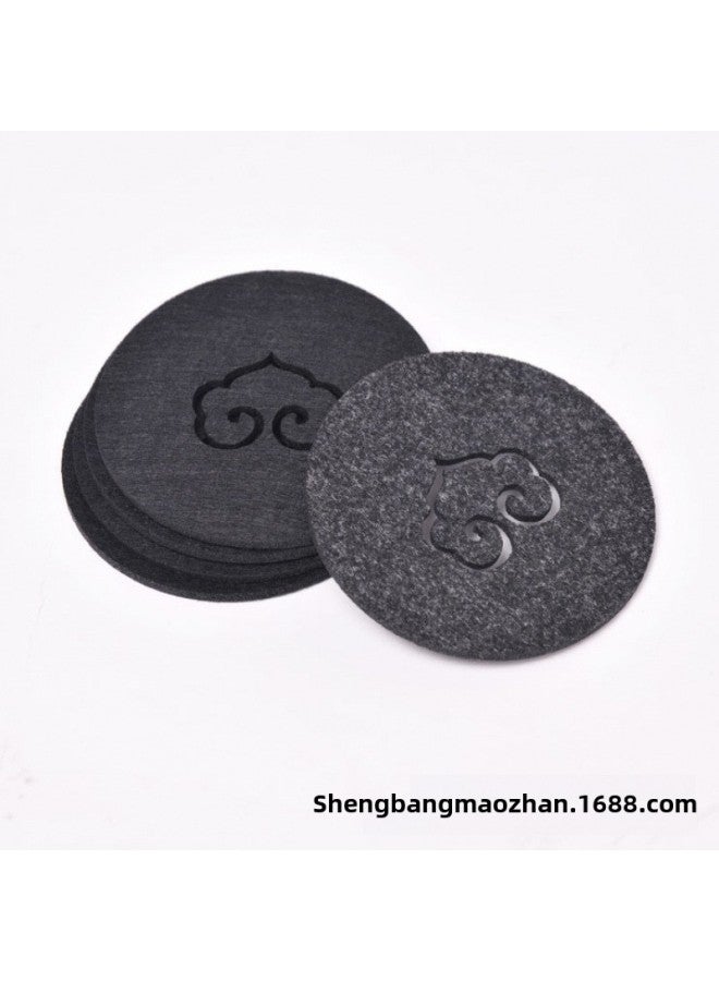 Manufacturers Make Pot Mat Creative Such As Yixiang Moire Felt Absorbent Pot Mat Cup Mat Tea Mat Zero With Pot Wholesale-Color:Ruyi 9cm-Specifications:Wine Red