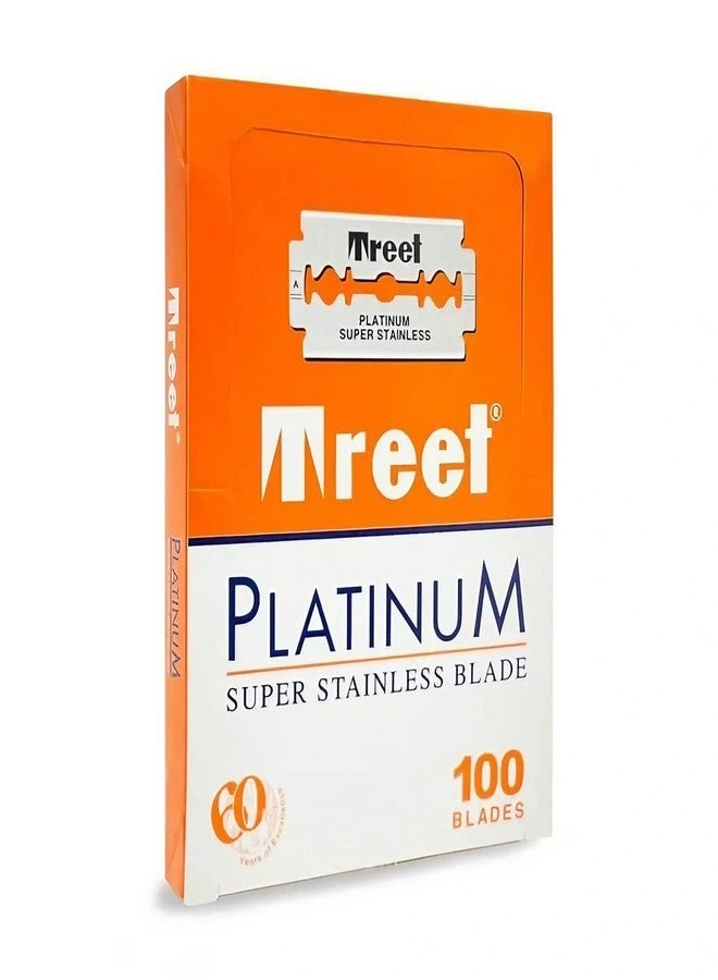 TREET 100 Treet Platinum Super Stainless Double Edge Razor Blades - New Space Saving Format - Image 1