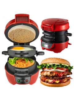 Burger Maker, Burger Maker Machine Electric, Breakfast Sandwich Maker with Egg Cooker Ring