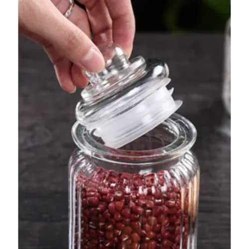 MUAC Glass Container Jar With Lid For Kitchen Small Jars For Kitchen Storage Pop Jar Glass Jar Food Storage Containers For Storing Spices,Jam,Honey,Aachar,Sugar,Coffee Beans (350Mll, 3Pc),Transparent - Image 3