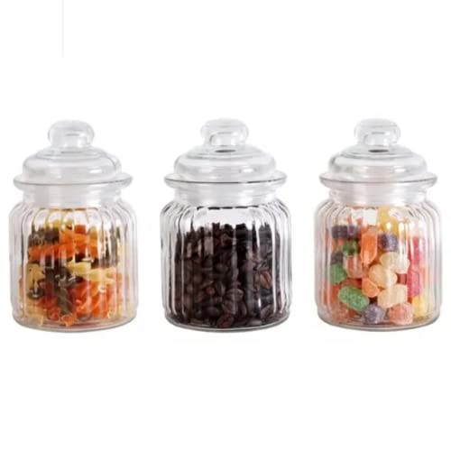 MUAC Glass Container Jar With Lid For Kitchen Small Jars For Kitchen Storage Pop Jar Glass Jar Food Storage Containers For Storing Spices,Jam,Honey,Aachar,Sugar,Coffee Beans (350Mll, 3Pc),Transparent - Image 4