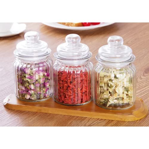 MUAC Glass Container Jar With Lid For Kitchen Small Jars For Kitchen Storage Pop Jar Glass Jar Food Storage Containers For Storing Spices,Jam,Honey,Aachar,Sugar,Coffee Beans (350Mll, 3Pc),Transparent - Image 5