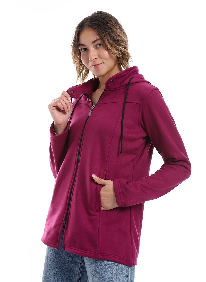 Caesar Women Hoodie With Front Zipper  - Image 2