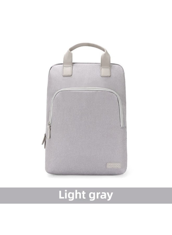 Backshoulder Laptop Bag Women's 13.3 Inch 14 Inch 15.6 Inch Air Cushion Protection For Lenovo For Apple Dell-Color:Brono Backpack Light Gray-Size:13.3-14inch Medium - Image 1