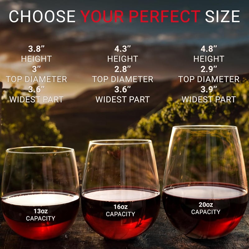 Bravario Unbreakable Stemless Plastic Wine Glasses | Reusable | Shatterproof 100% Tritan Plastic | Dishwasher-Safe | BPA-Free | Awesome for Indoor & Outdoor | 13 oz, Set of 4 - Image 2