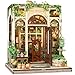 Cutefun Book Nook Kit DIY Miniature Dollhouse Booknook Kit for Adults and Teens 3D Wooden Puzzle Bookshelf Insert Decor with LED Light Gifts for Book Lovers and Beginners Green Life Bookshop - Image 3
