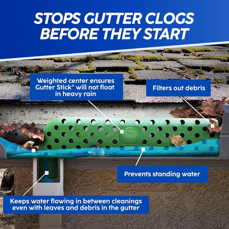 Gutter Stick Store Downspout Guard - Prevents Clogs, Overflows & Water Damage - Universal Fit for All Gutters - Easy No-Tool Install - Weatherproof & Durable - Keeps Debris Out, Water Flowing - 1 Pack - Image 3