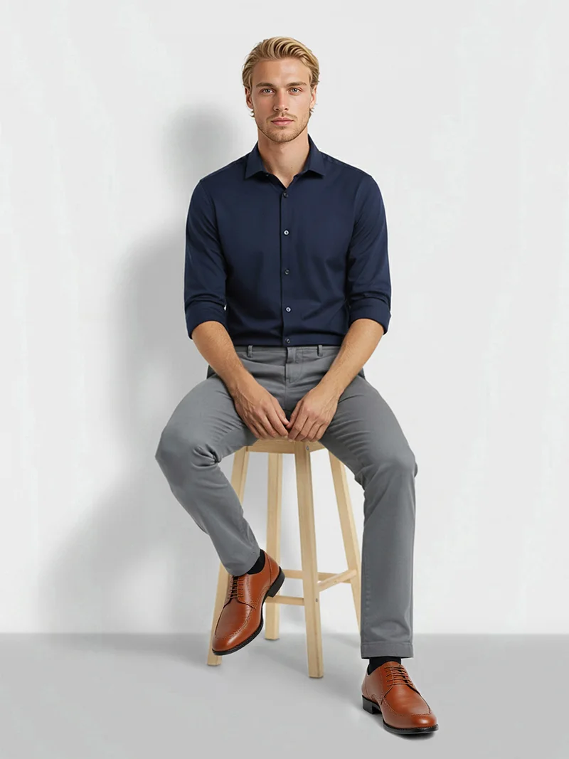 Being Human GREY Men Slim Fit Chinos Trousers for Men | Best Price UAE