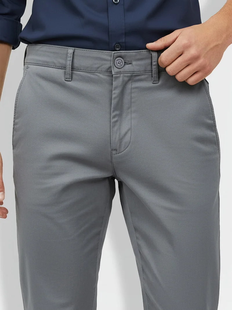 Being Human GREY Men Slim Fit Chinos Trousers for Men | Best Price UAE