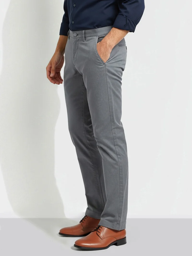 Being Human GREY Men Slim Fit Chinos Trousers for Men | Best Price UAE