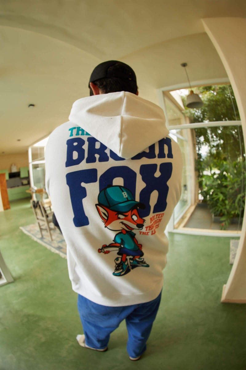 Bonkers Corner Brown Fox Hoodie For Men's - Image 2