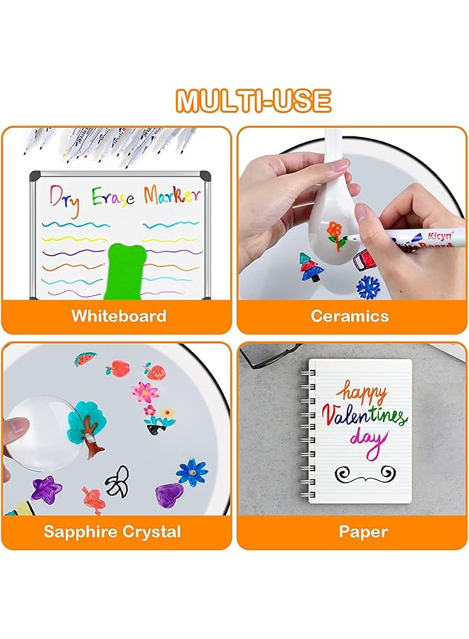 إيروريكس قلم رسم مائي سحري مكون من 12 لونًا، أقلام رسم سحرية، قلم سبورة بيضاء، قلم مقاوم للماء، أقلام رسم مائية عائمة، أقلام رسم للأطفال، هدية رسم للكبار، أقلام رسم ملونة صديقة للبيئة - Image 2