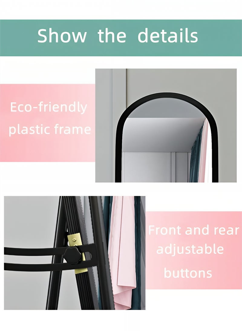 Taimi Elegant Mirror 160x38cm - Decorative Mirror with Strong Black Stand - Dressing Mirror with 4 wheels for easy movement  - Image 5